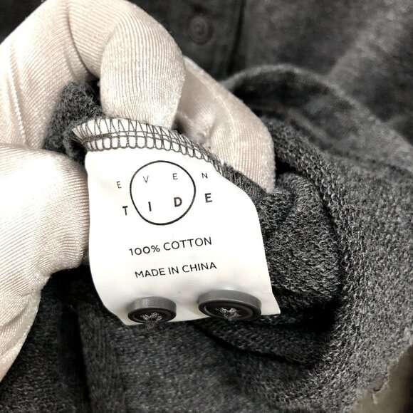 Even Tide Shirt Jacket Mens L Short Gray Fleece Sweater Jacket Shacket Cotton - Picture 8 of 8